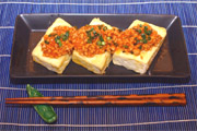 納豆ソースのピリ唐焼き豆腐
